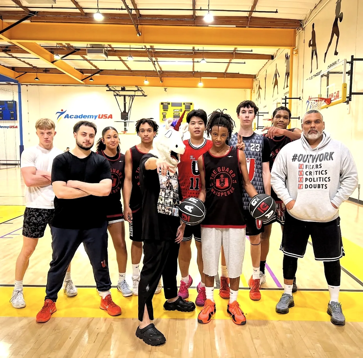 The U Prep athletes and coaches together on the court — The Family