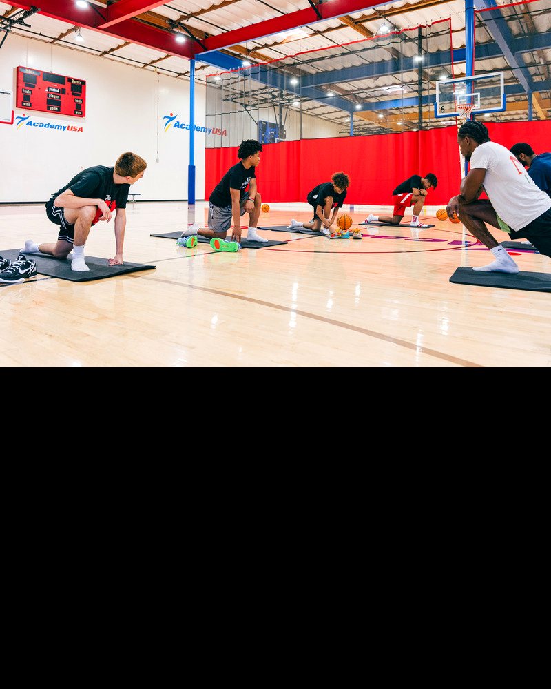 The U athletes in a mobility and recovery session